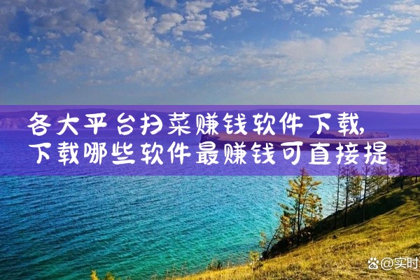 各大平台扫菜赚钱软件下载
