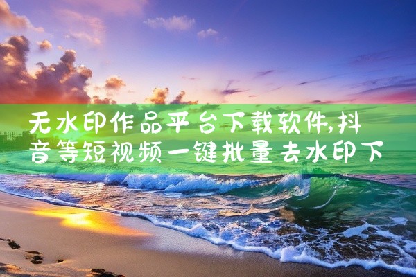 无水印作品平台下载软件