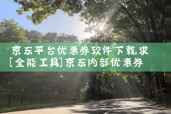 京东平台优惠券软件下载