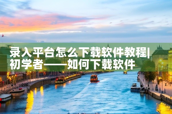 录入平台怎么下载软件教程