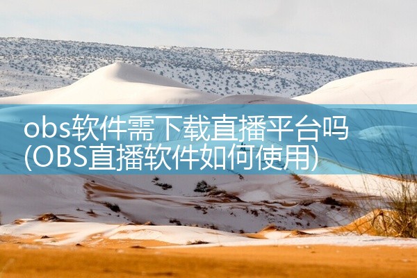 obs软件需下载直播平台吗